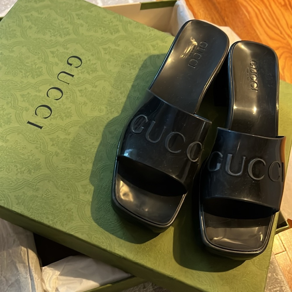 Gucci Black Slide Sandals